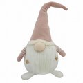 Homeroots 29.25 x 10.5 x 14 in. White & Pink Stripe Chubby Gnome 399337